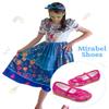 CCJRLM Mirabel Isabela Shoes for Girls Costume Cosplay Dress Up Embroidery Mary-Jane Ballet Shoes Rose view 3
