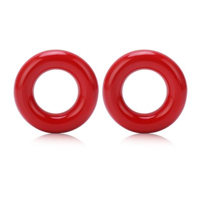 VGEBY Bat Weight Ring, 2pcs Round Glossy Training Swing Weight Donut Red for Baseball Players Coaches Warm Up Swing Practice and Training Sessions