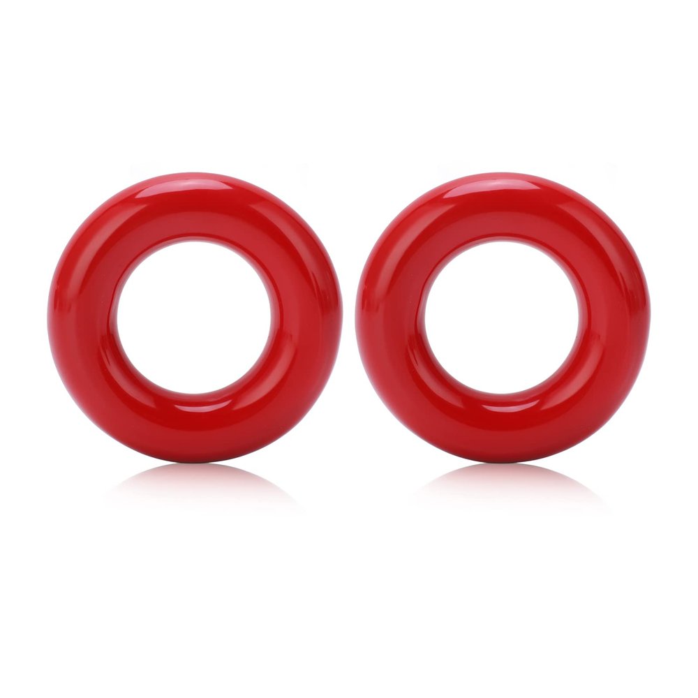 VGEBY Bat Weight Ring, 2pcs Round Glossy Training Swing Weight Donut Red for Baseball Players Coaches Warm Up Swing Practice and Training Sessions