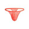 JEsilunmaMY See Through Underwear for Men Low Rise Mesh Sheer Bulge Pouch Panties Transparent Breathable G-String Underpants (Orange,Medium) view 1