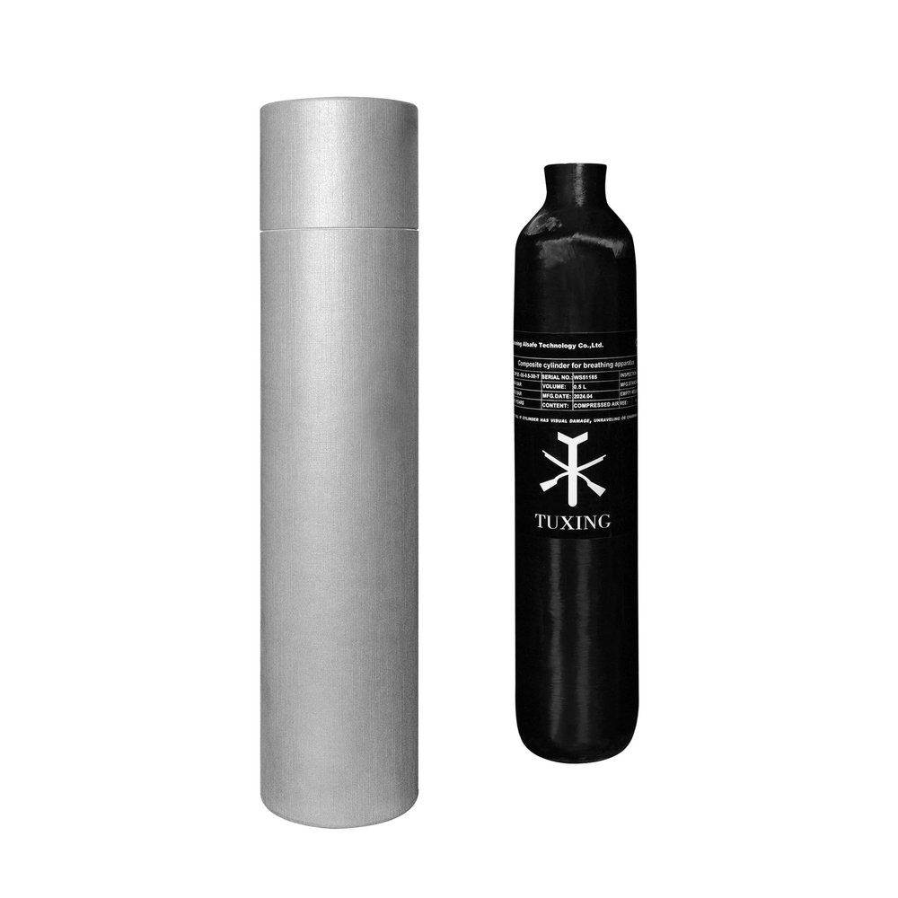 TUXING 4500psi Carbon Fiber Cylinder PCP Air Tank 0.5L CE Approved Composite Cylinder with Paintball Regulator Valve (0.5L Pcp Air Tank)