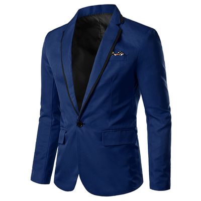 Men's Slim Fit Lightweight Suit Jacket One Button Lapel Slim Fit Business Blazer Casual Wedding Party Sport Coat (Blue,Medium)