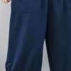 DGHM-JLMY Ladies Linen Casual Loose Personality Harem Pants Baggy Wide Leg Elastic Waist Pants Cotton Capri Pants Patchwork (Dark Blue,Medium,5,OZ) view 2