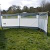AB Tools 3 Panel Steel Pole Windbreak Shelter 1.4m by 5m Grey Window Screen Folding view 2