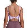 Aoxjox Women's Workout Sports Bras Fitness Yoga Crop Tank Metamorph Twist Back Cami (Purple Heather, X-Small) view 1