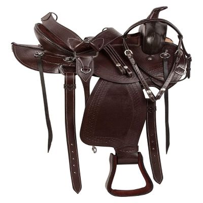 WILD RACE Western Barrel Show Leather Horse Saddle Tack (18")