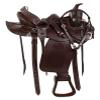 WILD RACE Western Barrel Show Leather Horse Saddle Tack (18") view 1