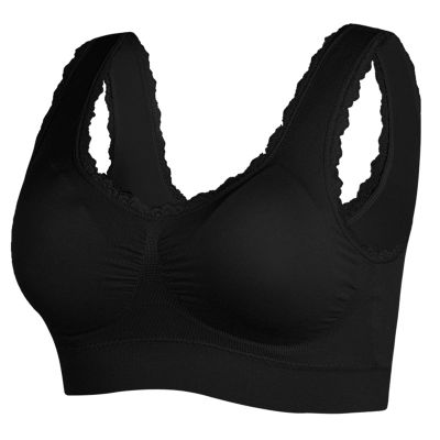 Elastic U-Back Sports Bras Plus Size Underwear Wire Free Push Up Bra Comfort Everyday Wear Crop Tops for Women (Color : Black, Size : M/Medium)
