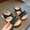 2 Flip Flops Sandals Beach Girls Shoes Ruffles Children Princess Non-slip Kids Girls House Slippers Cats view 2