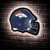 Team Sports America Evergreen NFL Denver Broncos Ultra-Thin LED Light Wall Sign Decor | Full Size Replica Helmet | 19.5 x 15 Inches | Made in the USA view 1