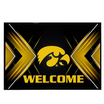 VictoryStore Doormats: Iowa Hawkeyes Doormat 24x36 Inches, Welcome Floor mat Go Hawks, Officially Licensed University of Iowa Doormat