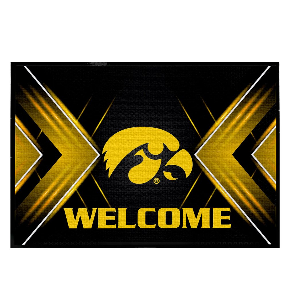 VictoryStore Doormats: Iowa Hawkeyes Doormat 24x36 Inches, Welcome Floor mat Go Hawks, Officially Licensed University of Iowa Doormat