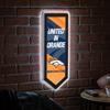 Team Sports America Evergreen NFL Denver Broncos | Ultra-Thin LED Light Wall Sign Decor | Large Pennant Banner | 9 x 23 Inches | Made in the USA view 1