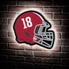 Team Sports America Evergreen NCAA University of Alabama Ultra-Thin LED Light Wall Sign Decor | Full Size Replica Helmet | 19.5 x 15 Inches | Made in the USA view 1