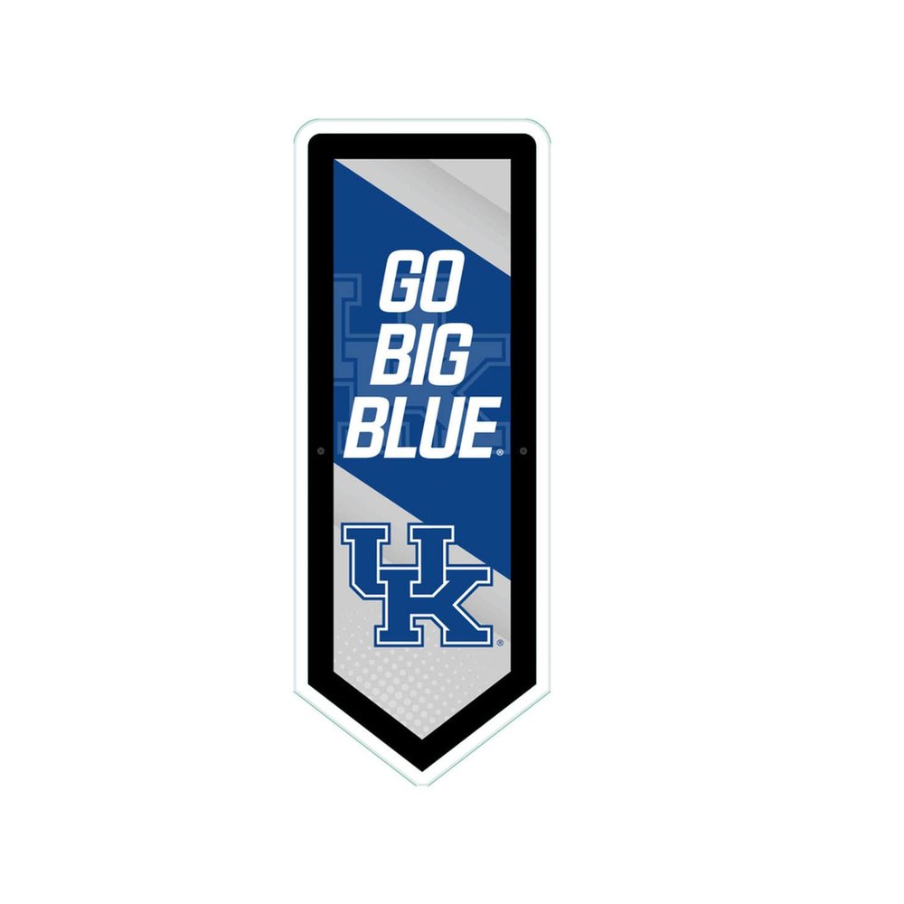Team Sports America Evergreen NCAA University of Kentucky | Ultra-Thin LED Light Wall Sign Decor | Large Pennant Banner | 9 x 23 Inches | Made in the USA