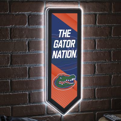 Team Sports America Evergreen NCAA University of Florida | Ultra-Thin LED Light Wall Sign Decor | Large Pennant Banner | 9 x 23 Inches | Made in the USA