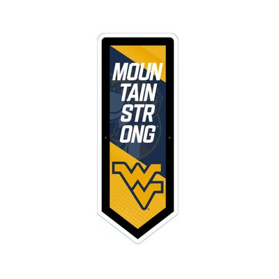Team Sports America Evergreen NCAA West Virginia University | Ultra-Thin LED Light Wall Sign Decor | Large Pennant Banner | 9 x 23 Inches | Made in the USA