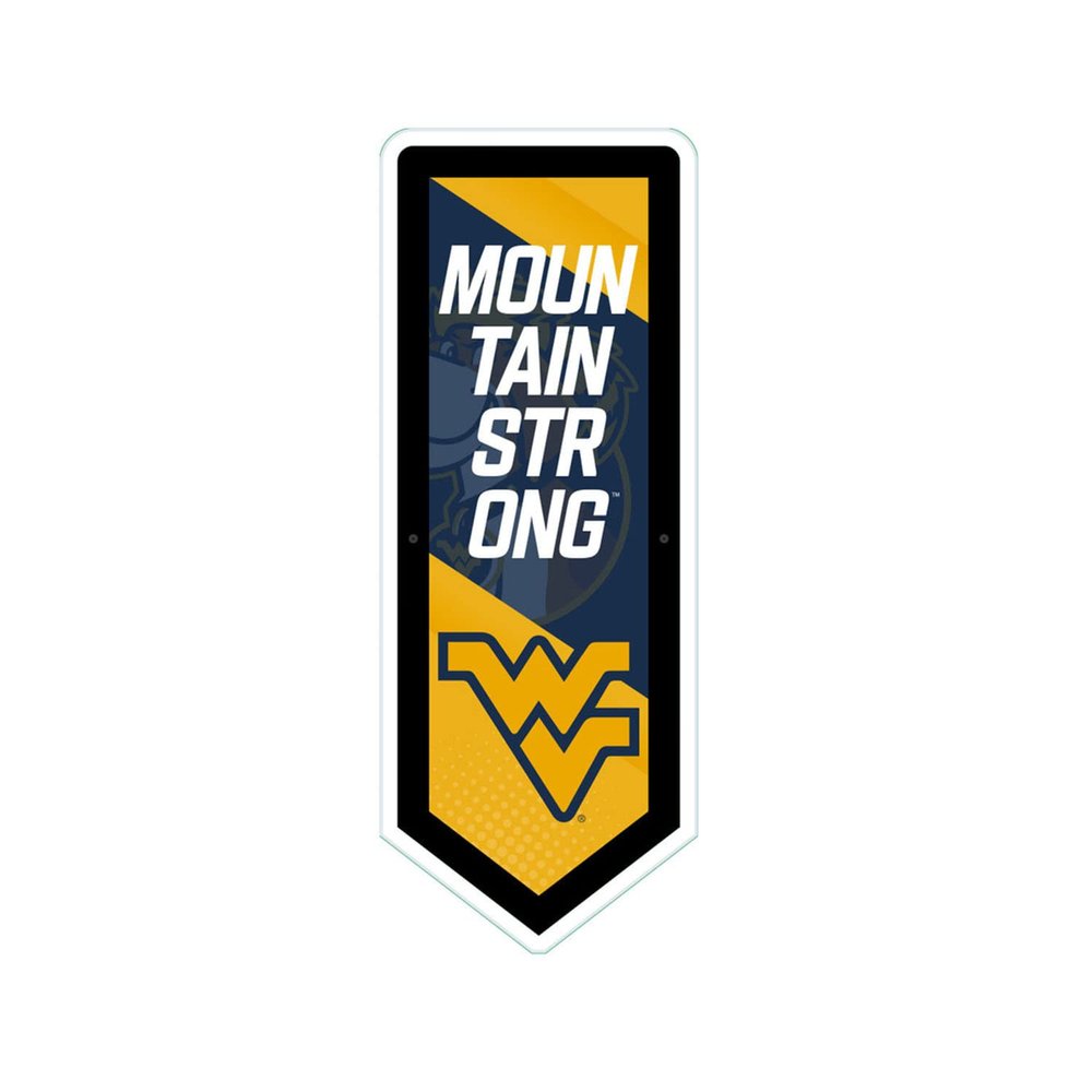 Team Sports America Evergreen NCAA West Virginia University | Ultra-Thin LED Light Wall Sign Decor | Large Pennant Banner | 9 x 23 Inches | Made in the USA