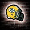 Team Sports America Evergreen NFL Green Bay Packers Ultra-Thin LED Light Wall Sign Decor | Full Size Replica Helmet | 19.5 x 15 Inches | Made in the USA view 1