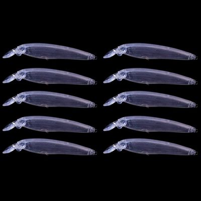 10pcs/lot Unpainted Minnow Lure Jerkbait 12cm 14g Floating Inner Flash Blank Minnow Bait Fishing Tackle for DIY (Color : JM112 10pcs BLANKS)