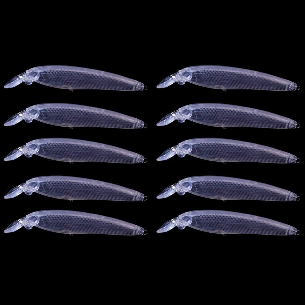 10pcs/lot Unpainted Minnow Lure Jerkbait 12cm 14g Floating Inner Flash Blank Minnow Bait Fishing Tackle for DIY (Color : JM112 10pcs BLANKS)