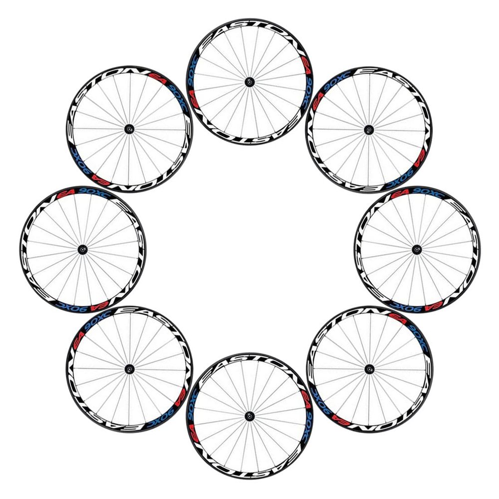 Scakbyer Reflective Stickers for Bike Wheel, 8PCS Safety Night Riding Bicycle Reflector Tape Decal Set - White + Blue + Red
