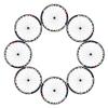 Scakbyer Reflective Stickers for Bike Wheel, 8PCS Safety Night Riding Bicycle Reflector Tape Decal Set - White + Blue + Red view 1