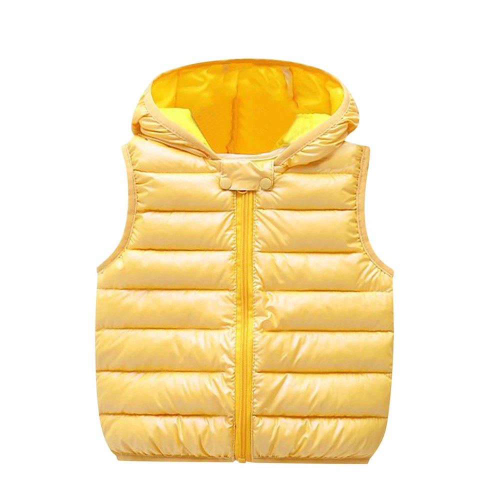 Children Kids Toddler Infant Baby Boys Girls Sleeveless Winter Solid Coats Ears Hooded Boys Jacket (Yellow, 4-5 Years)