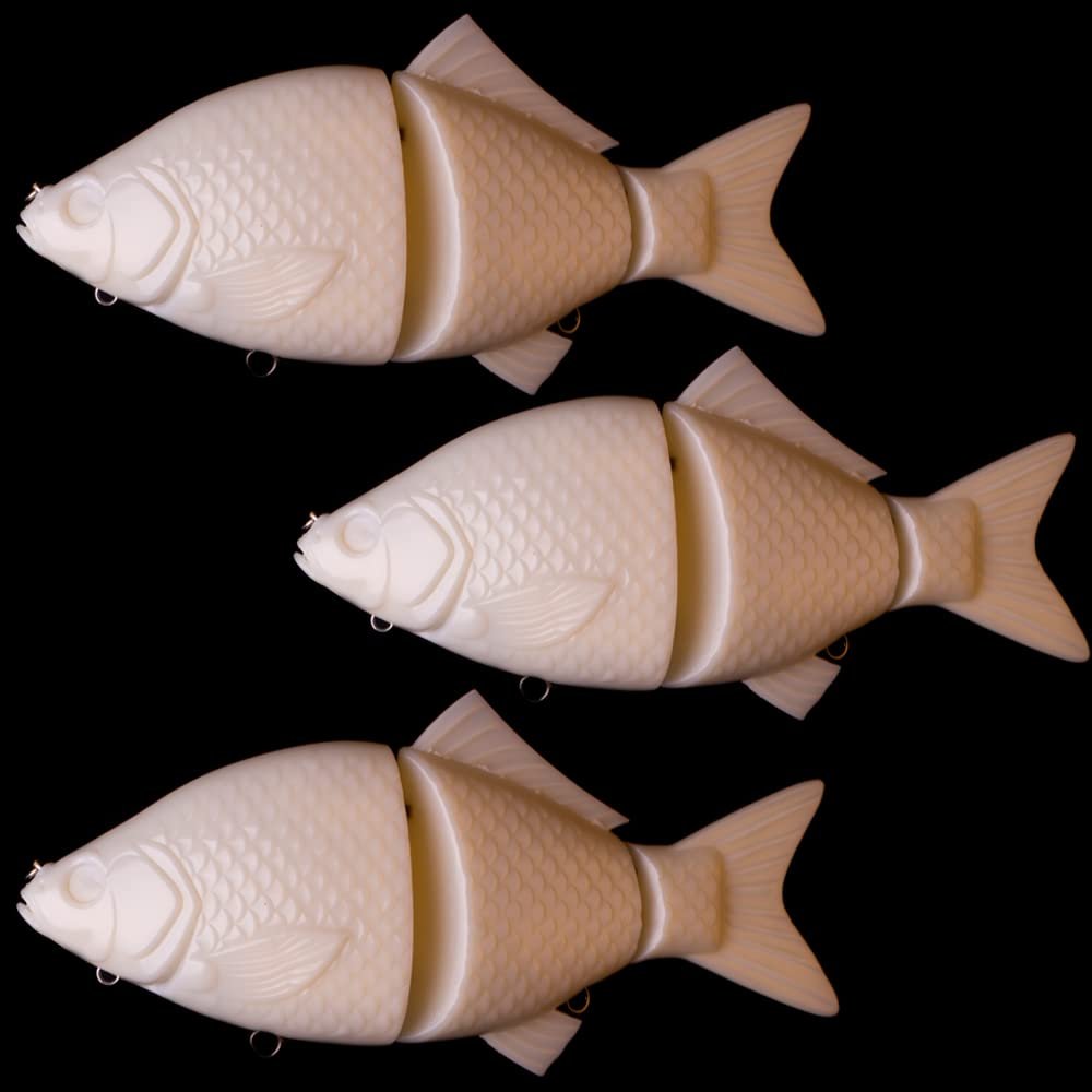 3pcs/lot Huge Lures Unpainted Jointed Swimbait 20cm 162g Big Game DIY Hard Bait Wobbler Vivid Carp Fishing Blanks (Color : JM117 3pcs Blank)