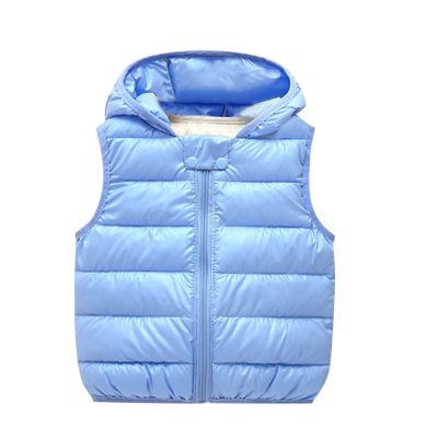 Children Kids Toddler Infant Baby Boys Girls Sleeveless Winter Solid Coats Ears Hooded Boys (Light Blue, 2-3 Years)