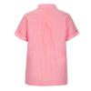 LFEOOST Womens Button Down Shirt Casual Short Sleeve Plus Size Linen Collared Pocket Tshirts Summer Plain Loose Tops Blouses Pink view 3