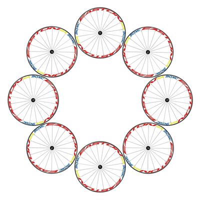 Scakbyer Reflective Stickers for Bike Wheel, 8PCS Safety Night Riding Bicycle Reflector Tape Decal Set - Red + Blue + Yellow
