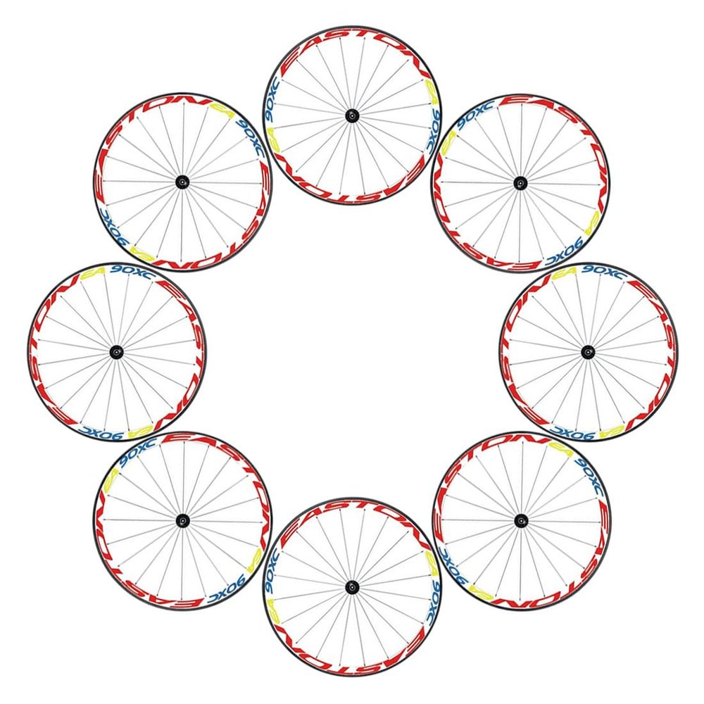 Scakbyer Reflective Stickers for Bike Wheel, 8PCS Safety Night Riding Bicycle Reflector Tape Decal Set - Red + Blue + Yellow