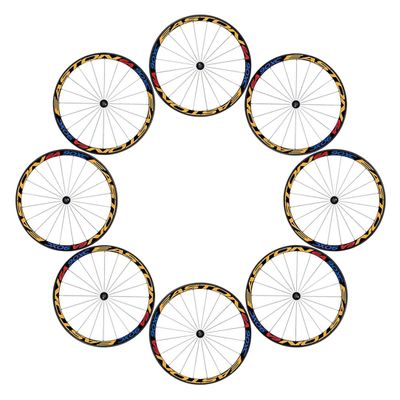 Scakbyer Reflective Stickers for Bike Wheel, 8PCS Safety Night Riding Bicycle Reflector Tape Decal Set - Yellow + Blue + Red