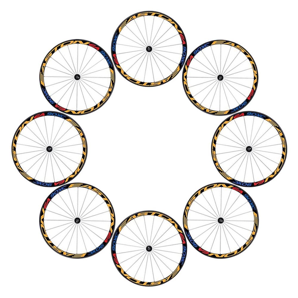Scakbyer Reflective Stickers for Bike Wheel, 8PCS Safety Night Riding Bicycle Reflector Tape Decal Set - Yellow + Blue + Red