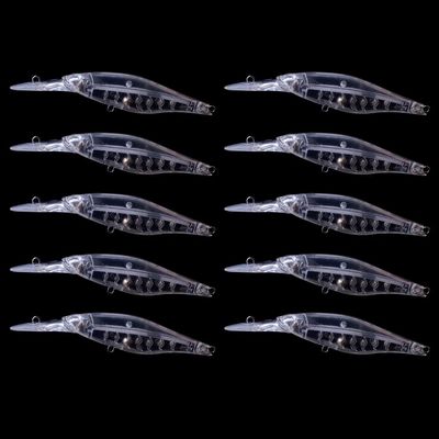 10pcs/lot Unpainted Rattle Jerkbait Minnow Fishing Lures 10.5cm 8g Blank Wobbler Lure DIY Fishing Tackle (Color : JM113 10pcs BLANKS)