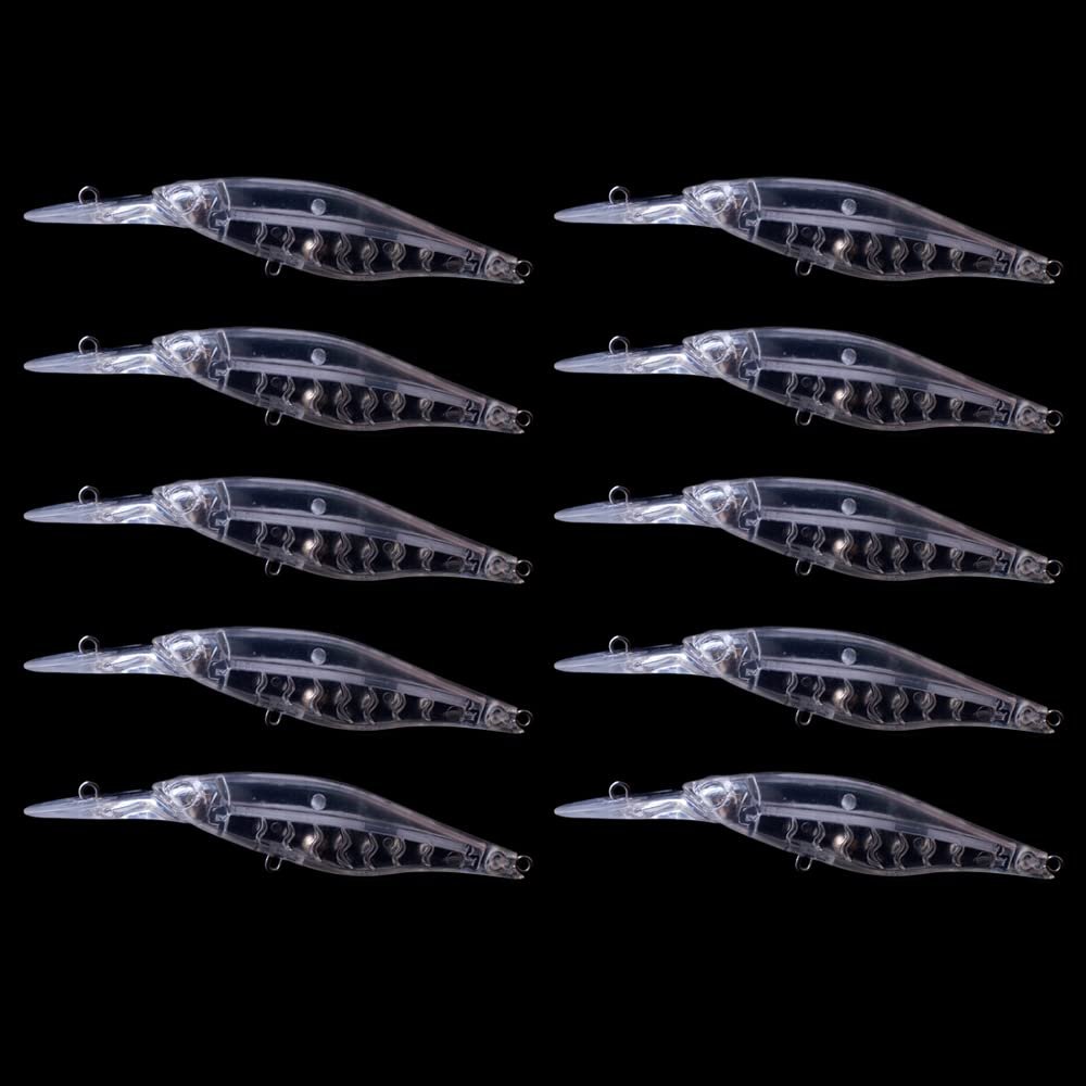 10pcs/lot Unpainted Rattle Jerkbait Minnow Fishing Lures 10.5cm 8g Blank Wobbler Lure DIY Fishing Tackle (Color : JM113 10pcs BLANKS)