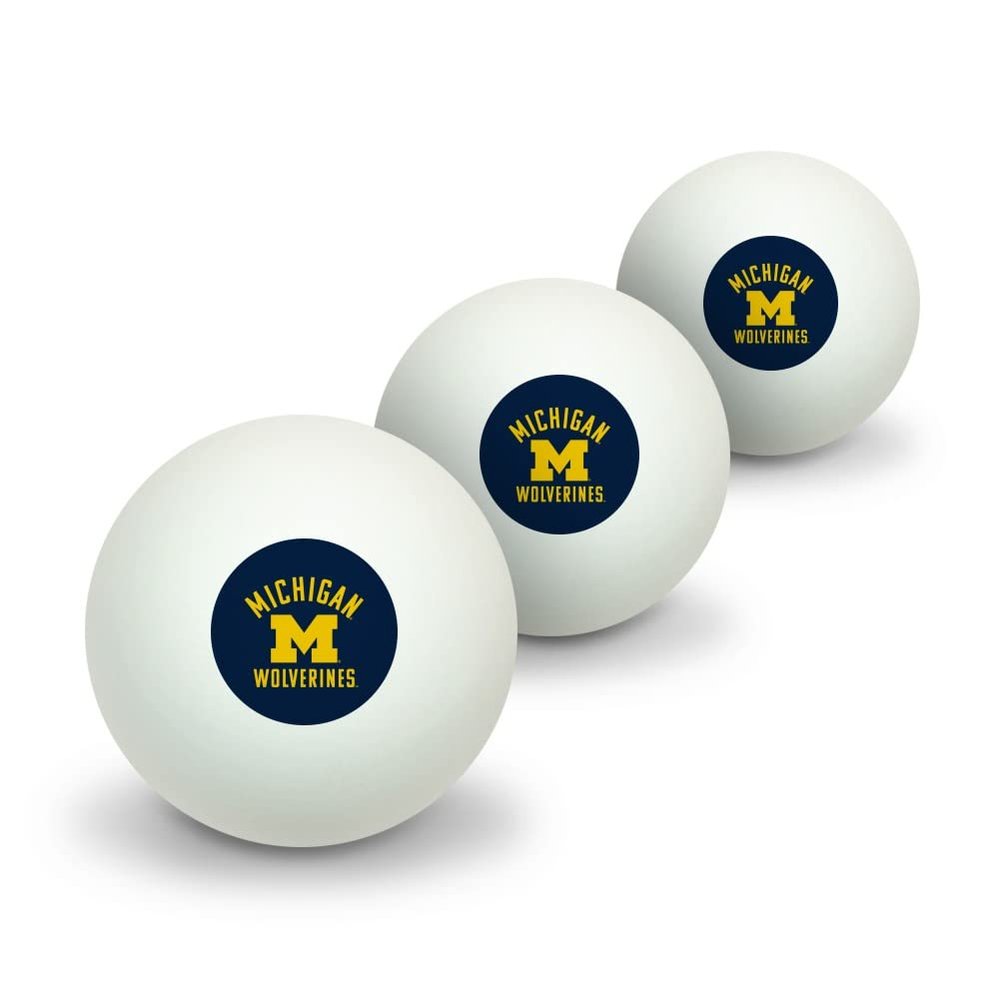 GRAPHICS & MORE University of Michigan Wolverines Logo Novelty Table Tennis Ping Pong Ball 3 Pack