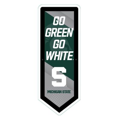 Team Sports America Evergreen NCAA Michigan State University | Ultra-Thin LED Light Wall Sign Decor | Large Pennant Banner | 9 x 23 Inches | Made in the USA