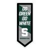 Team Sports America Evergreen NCAA Michigan State University | Ultra-Thin LED Light Wall Sign Decor | Large Pennant Banner | 9 x 23 Inches | Made in the USA view 1