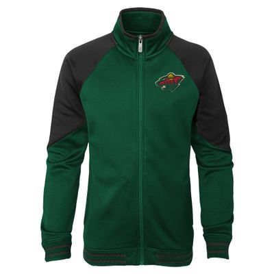 Outerstuff NHL Girls' Youth (7-16) Full Zip Face Off Jacket, Minnesota Wild X-Large (16)