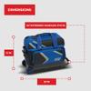 BSI Dash Double Roller Bowling Bag with Smooth Rolling Wheels, Padded Ball Compartment, Retractable Locking Handle, & Shoe Pocket, Black/Blue/Gray view 4