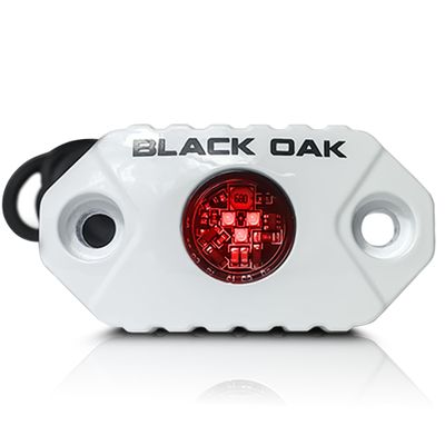 Black Oak Rock Accent Light - Red - White Housing
