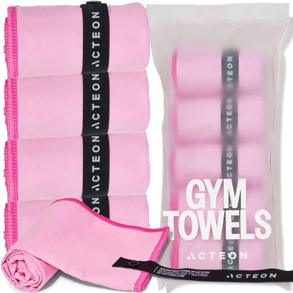 Acteon Microfiber Gym Towels 5 Pack  Quick Dry, Silver ION Odor-Free, Super Absorbent Sweat Towels for Women, Workout, Yoga, Pilates, Tennis, Running, Swimming, Travel  16x30.5 Inch (Lavender Rose)