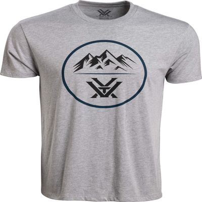 Vortex Men's Three Peaks Short Sleeve Shirts (US, Alpha, Small, Regular, Regular, Grey Heather)