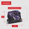 BSI Dash Double Roller Bowling Bag with Smooth Rolling Wheels, Padded Ball Compartment, Retractable Locking Handle, & Shoe Pocket, Black/Purple/White view 4