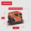 BSI Dash Double Roller Bowling Bag with Smooth Rolling Wheels, Padded Ball Compartment, Retractable Locking Handle, & Shoe Pocket, Black/Orange/White view 4