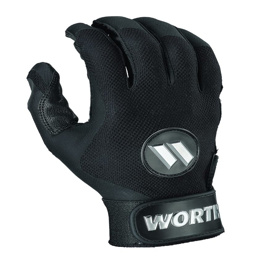 Worth | PRO Slowpitch Softball Batting Gloves | Adult Medium | Black