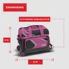 BSI Dash Double Roller Bowling Bag with Smooth Rolling Wheels, Padded Ball Compartment, Retractable Locking Handle, & Shoe Pocket, Black/Pink/Gray view 4