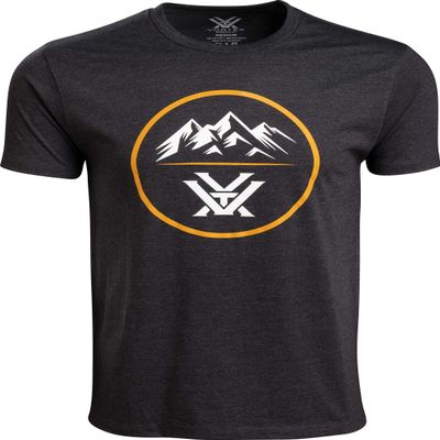Vortex Men's Three Peaks Short Sleeve Shirts (US, Alpha, Small, Regular, Regular, Charcoal Heather)